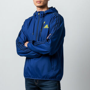 Adidas Blue Windbreaker Jacket with Hood